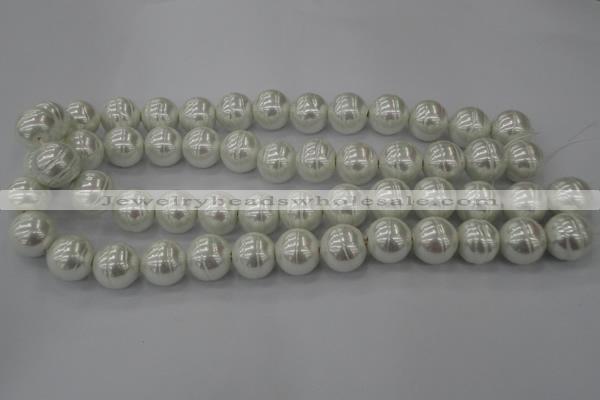 CSB635 15.5 inches 16mm whorl round shell pearl beads