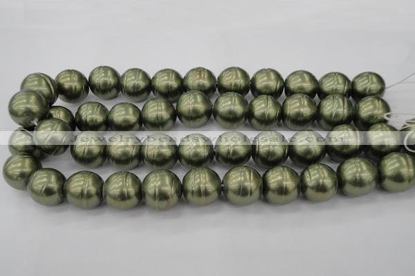 CSB647 15.5 inches 18mm whorl round shell pearl beads