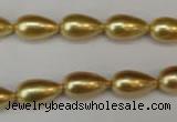 CSB857 15.5 inches 8*14mm teardrop shell pearl beads wholesale