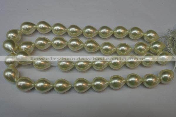 CSB876 15.5 inches 16*22mm teardrop shell pearl beads wholesale