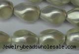 CSB893 15.5 inches 15*20mm teardrop shell pearl beads wholesale