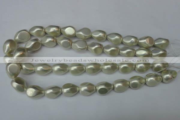 CSB893 15.5 inches 15*20mm teardrop shell pearl beads wholesale