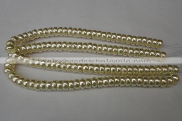 CSB901 15.5 inches 6*12mm rondelle shell pearl beads wholesale