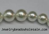 CSB920 15.5 inches 8mm - 14mm round shell pearl beads wholesale