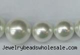 CSB930 15.5 inches 8mm - 16mm round shell pearl beads wholesale