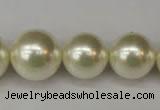 CSB931 15.5 inches 8mm - 16mm round shell pearl beads wholesale