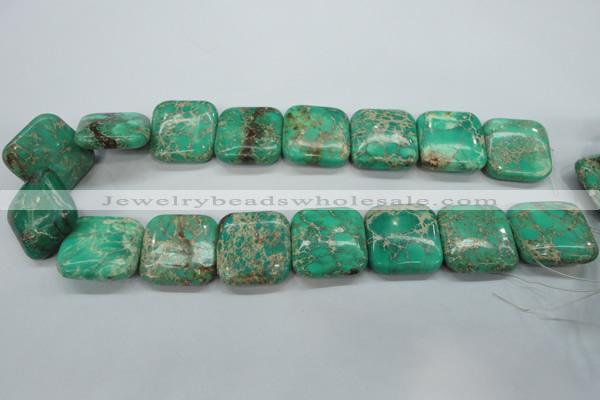 CSE108 15.5 inches 25*25mm square dyed natural sea sediment jasper beads