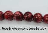 CSE163 15.5 inches 12mm round dyed natural sea sediment jasper beads