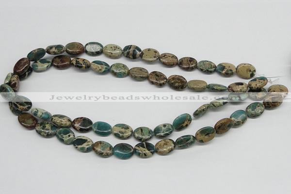 CSE5011 15.5 inches 10*14mm oval natural sea sediment jasper beads