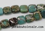 CSE5018 15.5 inches 10*10mm square natural sea sediment jasper beads