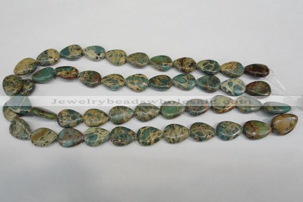 CSE5029 15.5 inches 13*18mm flat teardrop natural sea sediment jasper beads