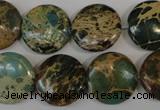 CSE5034 15.5 inches 18mm flat round natural sea sediment jasper beads