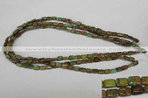 CSE5039 15.5 inches 6*8mm rectangle natural sea sediment jasper beads