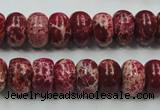 CSE66 15.5 inches 8*12mm rondelle dyed natural sea sediment jasper beads