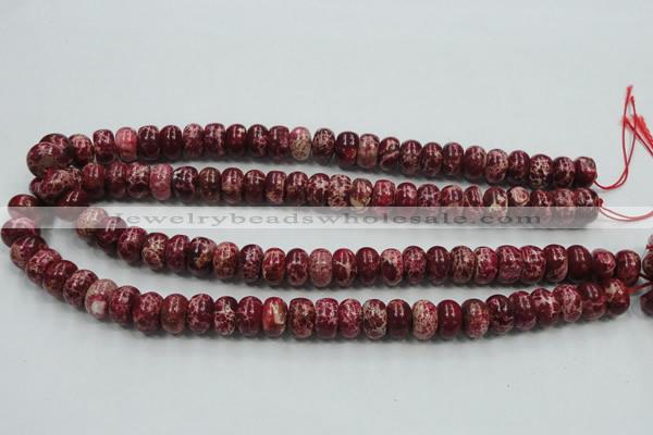 CSE66 15.5 inches 8*12mm rondelle dyed natural sea sediment jasper beads