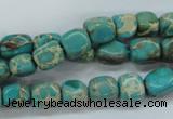 CSE78 15.5 inches 7*9mm nuggets dyed natural sea sediment jasper beads