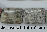 CSF09 15.5 inches 18*25mm rectangle shell fossil jasper beads