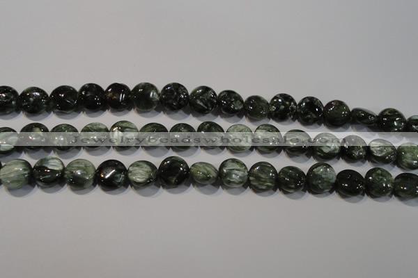 CSH120 15.5 inches 8mm flat round natural seraphinite gemstone beads