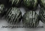 CSJ09 15.5 inches 20mm round green silver line jasper beads wholesale