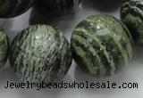 CSJ10 15.5 inches 22mm round green silver line jasper beads wholesale