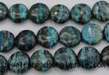 CSJ215 15.5 inches 12mm flat round dyed green silver line jasper beads