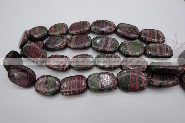 CSJ290 15.5 inches 22*30mm freeform dyed green silver line jasper beads