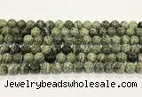 CSJ508 15.5 inches 8mm round green silver line jasper beads wholesale