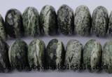 CSJ93 15.5 inches 10*20mm faceted rondelle green silver line jasper beads