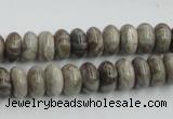 CSL02 15.5 inches 5*10mm rondelle silver leaf jasper beads wholesale