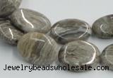 CSL05 15.5 inches 15*20mm oval silver leaf jasper beads wholesale