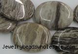 CSL06 15.5 inches 22*30mm oval silver leaf jasper beads wholesale