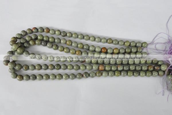 CSL102 15.5 inches 8mm round silver leaf jasper beads wholesale