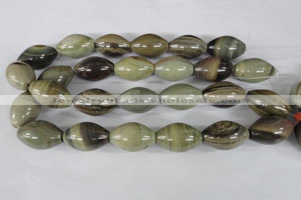 CSL106 15.5 inches 22*30mm rice silver leaf jasper beads wholesale