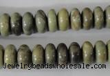 CSL109 15.5 inches 6*12mm rondelle silver leaf jasper beads wholesale