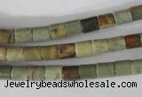 CSL111 15.5 inches 6*6mm column silver leaf jasper beads wholesale