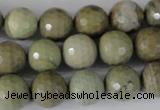 CSL112 15.5 inches 12mm faceted round silver leaf jasper beads