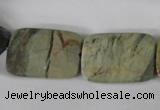 CSL121 15.5 inches 18*25mm faceted rectangle silver leaf jasper beads