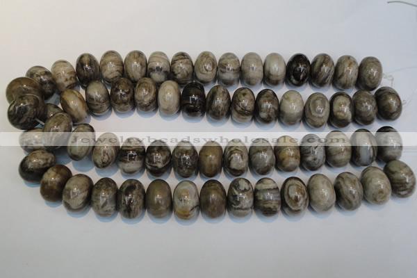 CSL20 15.5 inches 13*20mm rondelle silver leaf jasper beads wholesale