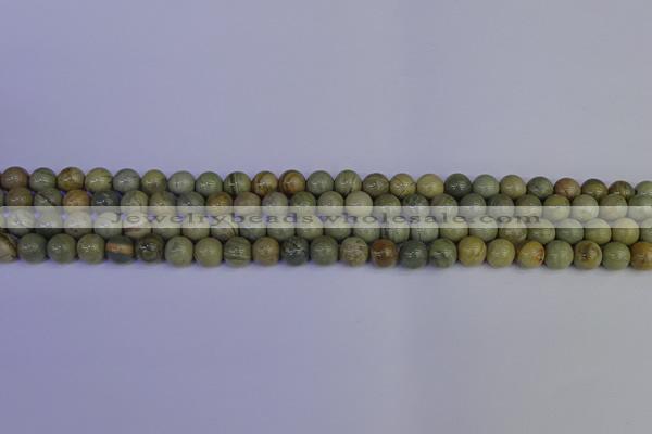 CSL200 15.5 inches 4mm round silver leaf jasper beads wholesale