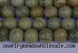 CSL201 15.5 inches 6mm round silver leaf jasper beads wholesale