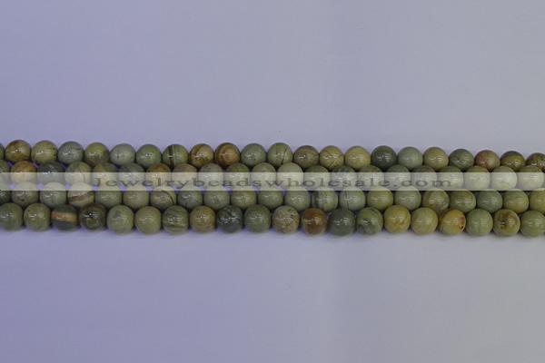 CSL201 15.5 inches 6mm round silver leaf jasper beads wholesale