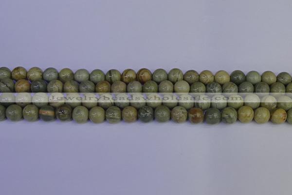 CSL202 15.5 inches 8mm round silver leaf jasper beads wholesale