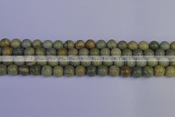 CSL203 15.5 inches 10mm round silver leaf jasper beads wholesale