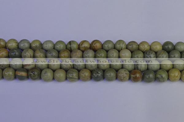 CSL204 15.5 inches 12mm round silver leaf jasper beads wholesale