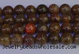 CSL220 15.5 inches 4mm round gold leaf jasper beads wholesale