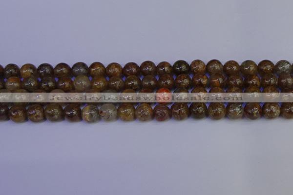 CSL223 15.5 inches 10mm round gold leaf jasper beads wholesale