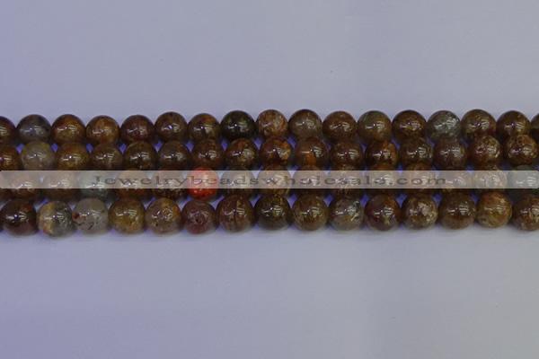 CSL224 15.5 inches 12mm round gold leaf jasper beads wholesale