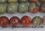 CSL233 15.5 inches 10mm faceted round silver leaf jasper beads