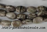 CSL40 15.5 inches 8*12mm oval silver leaf jasper beads wholesale