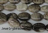 CSL41 15.5 inches 10*14mm oval silver leaf jasper beads wholesale